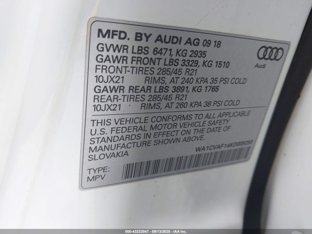 2019 AUDI Q8 WA1CVAF14KD009293 Photo 8