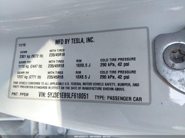 2020 TESLA MODEL 3 5YJ3E1EB9LF618051 Photo 8