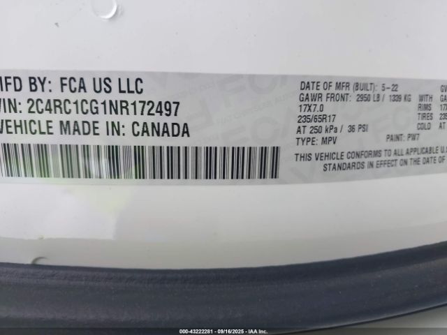 2022 CHRYSLER VOYAGER 2C4RC1CG1NR172497 Photo 8