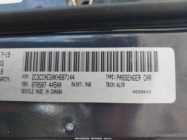 Chrysler 300 2019 2C3CCAEG0KH687144 Image 9