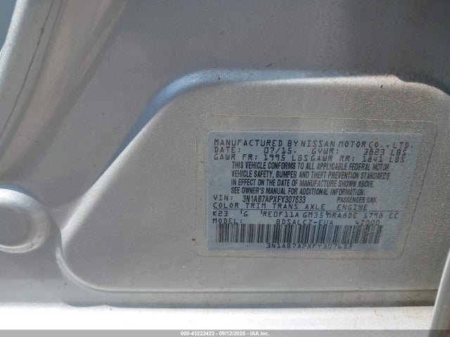 3N1AB7APXFY307633 Nissan 2015