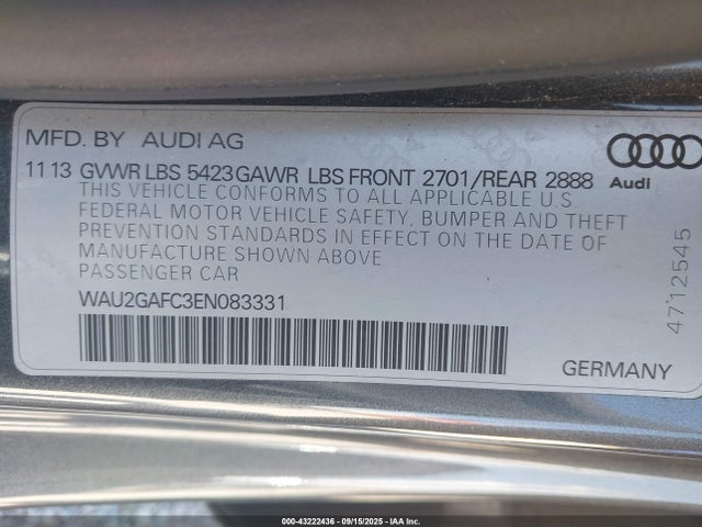 2014 AUDI A7 WAU2GAFC3EN083331 Photo 8