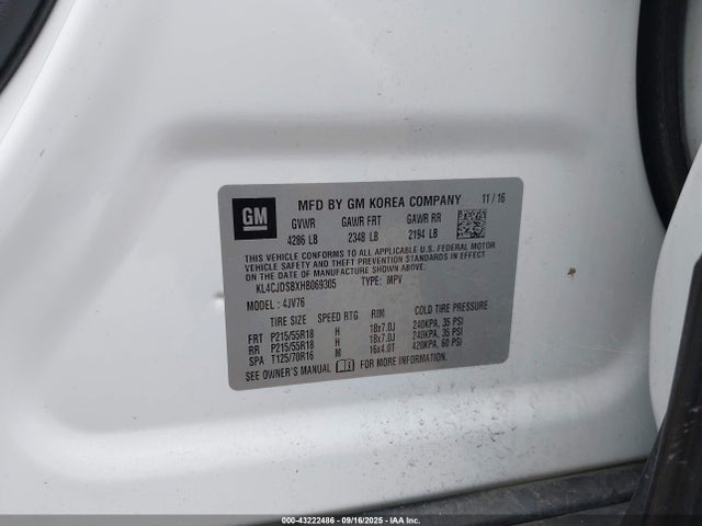 Buick luv mfi, vvt: variable valve timing, alum, e85 max 2017 KL4CJDSBXHB069305 Image 9
