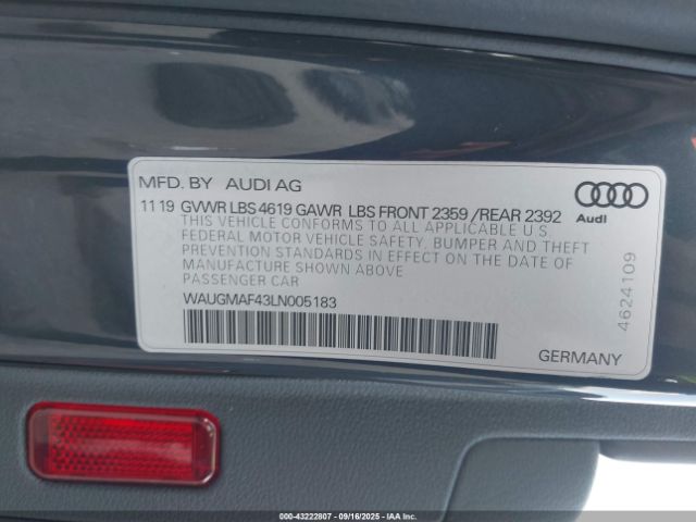 2020 AUDI A4 WAUGMAF43LN005183 Photo 8