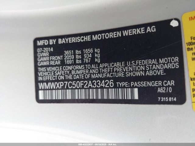 2015 MINI HARDTOP WMWXP7C50F2A33426 Photo 8