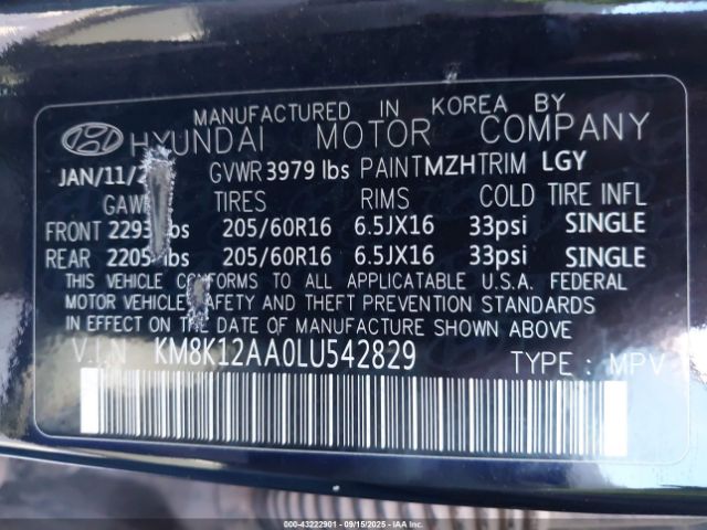 2020 HYUNDAI KONA KM8K12AA0LU542829 Photo 8