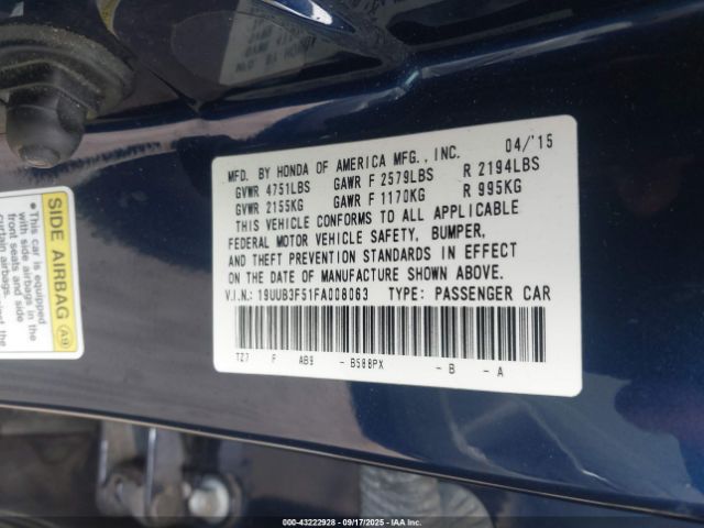 2015 ACURA TLX 19UUB3F51FA008063 Photo 8