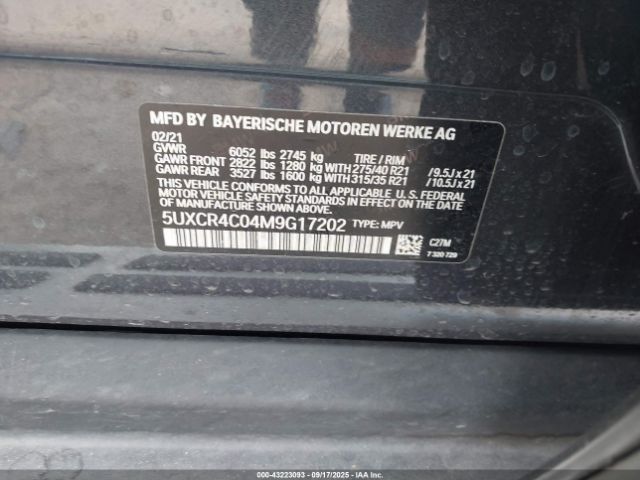 2021 BMW X5 5UXCR4C04M9G17202 Photo 8