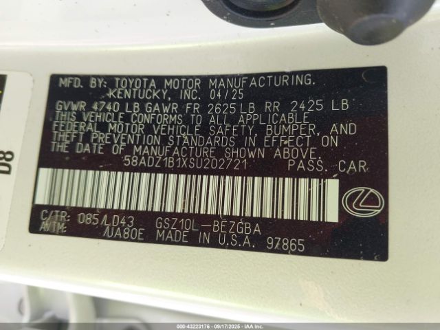 2025 LEXUS ES 350 58ADZ1B1XSU202721 Photo 8