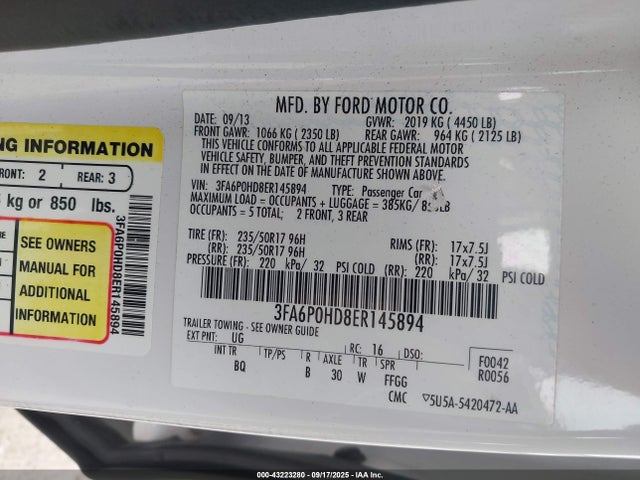 Ford 2014 2014 3FA6P0HD8ER145894 Image 9