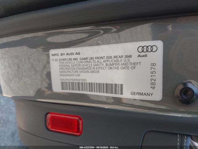 2023 AUDI A5 SPORTBACK WAUFACF50PA027633 Photo 8
