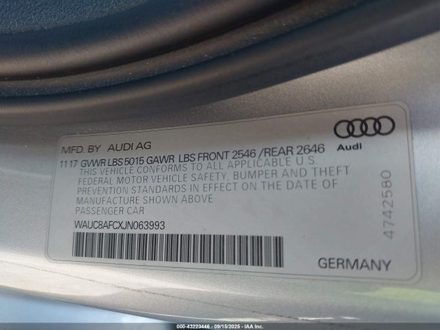 2018 AUDI A6 WAUC8AFCXJN063993 Photo 8