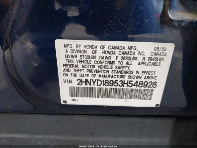 2003 ACURA MDX 2HNYD18953H548926 Photo 8