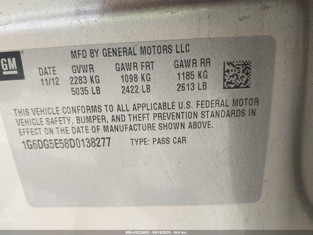 2013 CADILLAC CTS 1G6DG5E58D0138277 Photo 8