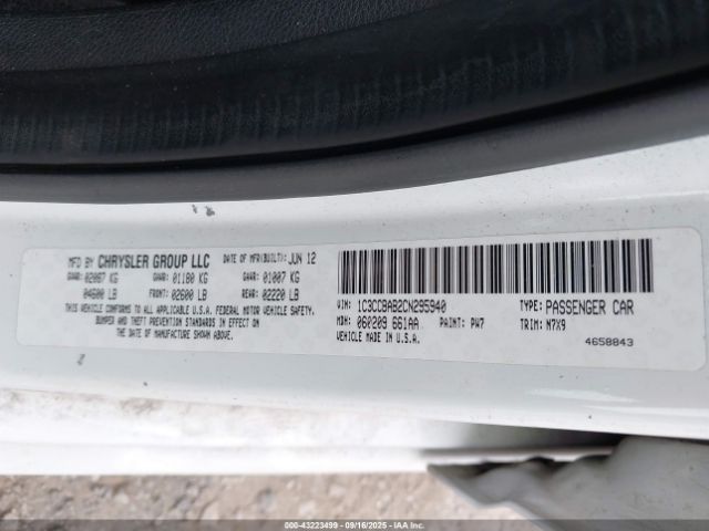 2012 CHRYSLER 200 1C3CCBAB2CN295940 Photo 8