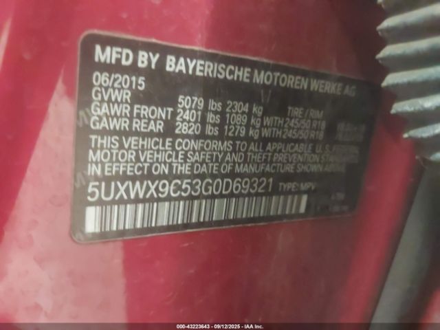 2016 BMW X3 5UXWX9C53G0D69321 Photo 8