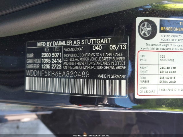 WDDHF5KB6EA820488 Mercedes-Benz E-Class