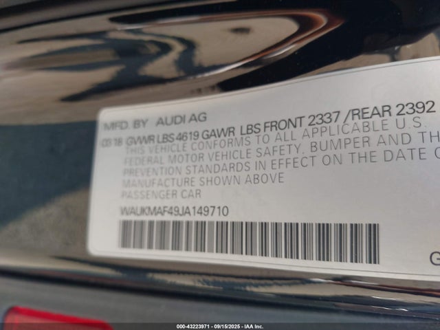 2018 AUDI A4 WAUKMAF49JA149710 Photo 8
