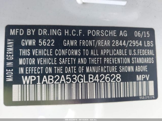 2016 PORSCHE MACAN WP1AB2A53GLB42628 Photo 8