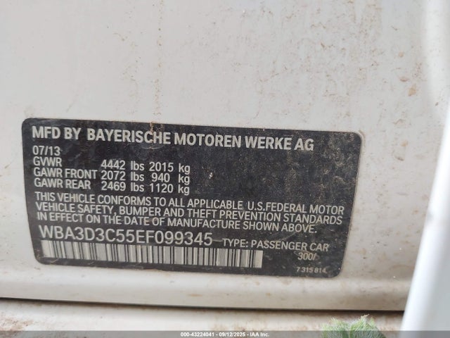 BMW 2014 2014 WBA3D3C55EF099345 Image 9