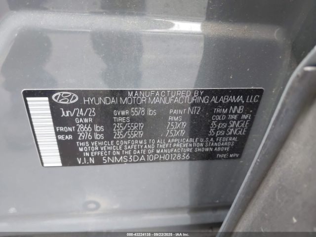 2023 HYUNDAI SANTA FE HYBRID 5NMS3DA10PH012836 Photo 8