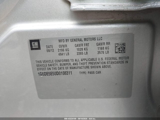 2013 CADILLAC CTS 1G6DE5E50D0108311 Photo 8