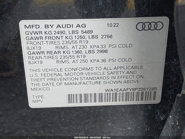 2023 AUDI Q5 WA1EAAFY8P2051289 Photo 8