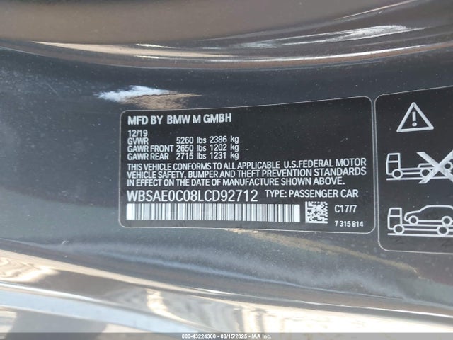 2020 BMW M8 WBSAE0C08LCD92712 Photo 8