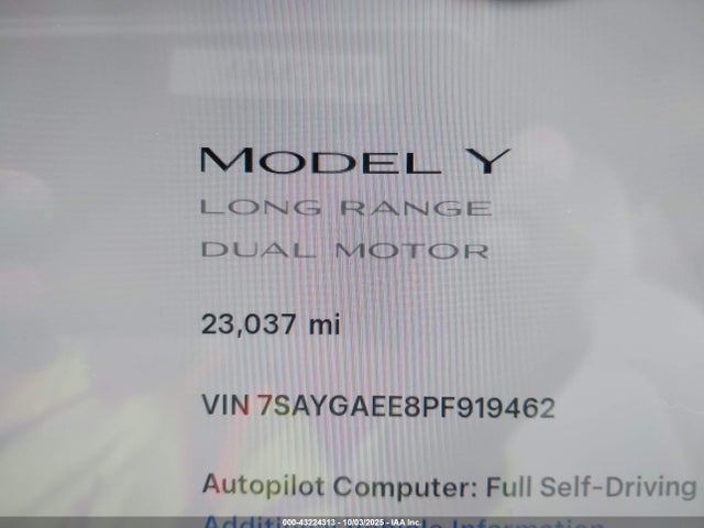 2023 TESLA MODEL Y 7SAYGAEE8PF919462 Photo 6