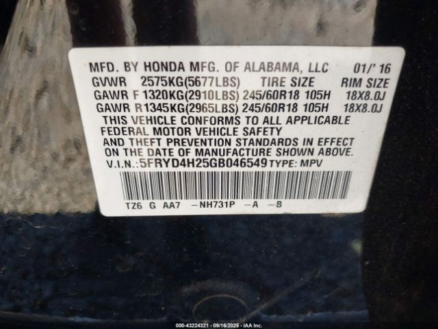 2016 ACURA MDX 5FRYD4H25GB046549 Photo 8