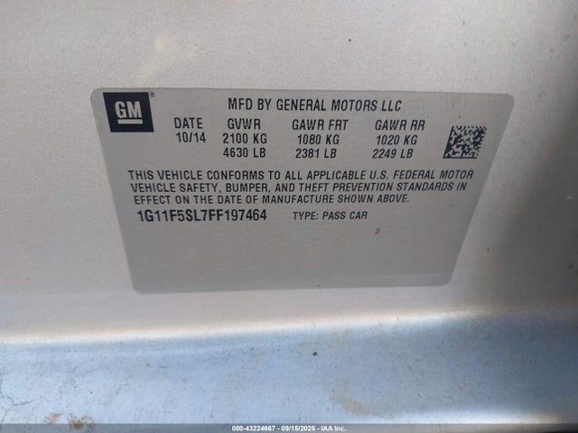 1G11F5SL7FF197464 Chevrolet lkw