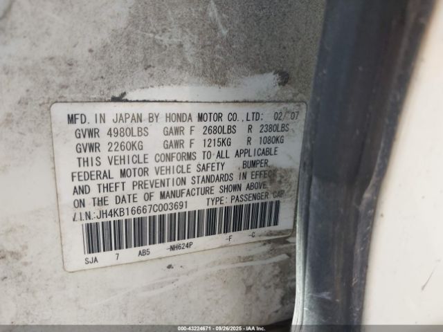 2007 ACURA RL JH4KB16667C003691 Photo 8