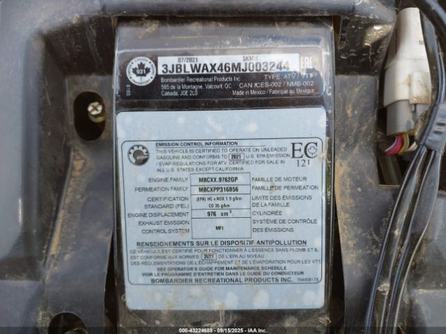 2021 CAN-AM OUTLANDER 3JBLWAX46MJ003244 Photo 9