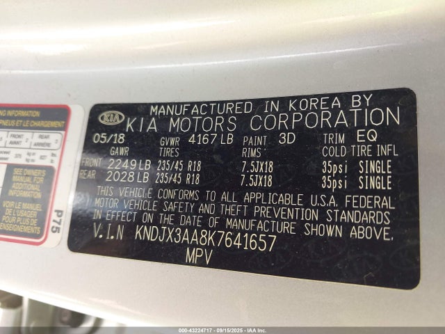 KNDJX3AA8K7641657 KIA g t-gdi