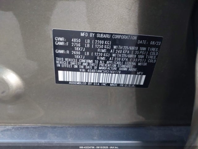 4S4BTANC5R3160178 Subaru na, u5