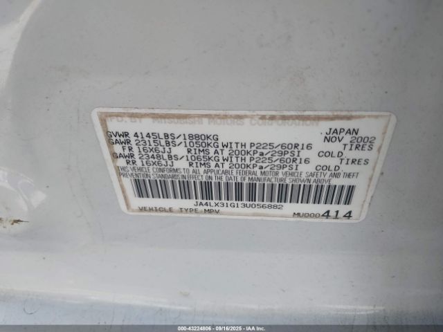 2003 MITSUBISHI OUTLANDER JA4LX31G13U056882 Photo 8