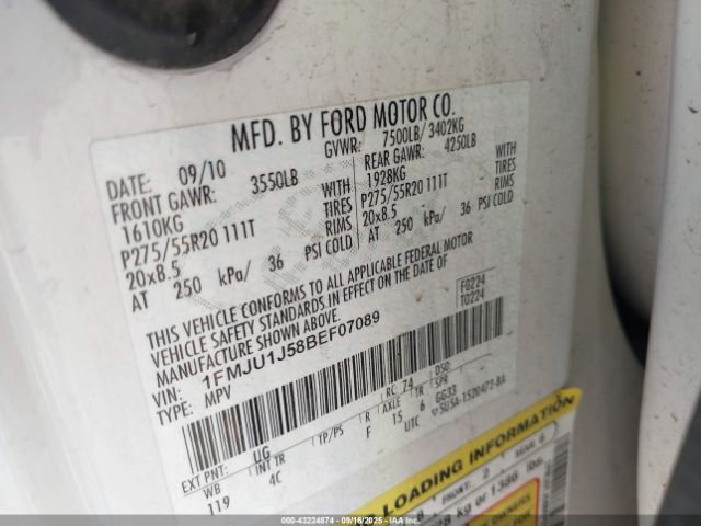 2011 FORD EXPEDITION 1FMJU1J58BEF07089 Photo 8