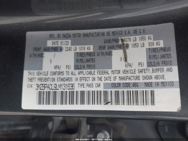 3MZBPACL9LM131636 Mazda py