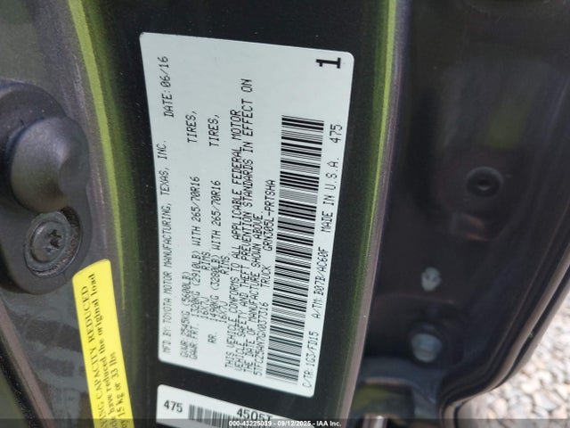 5TFCZ5AN7GX037316 Toyota 2gr-fks