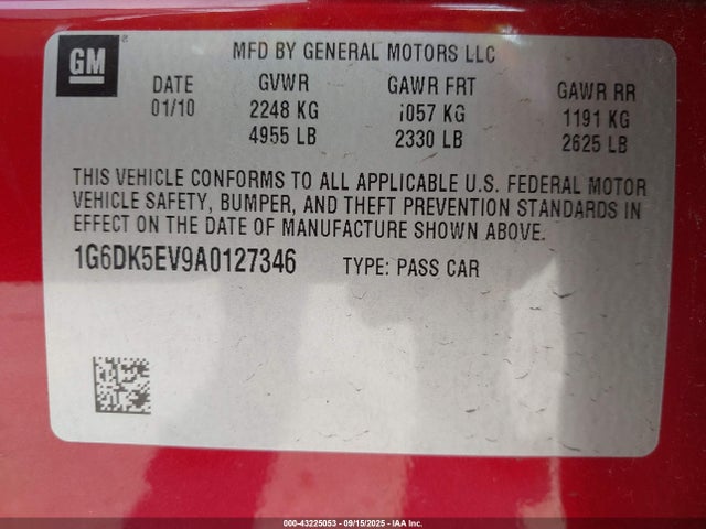 2010 CADILLAC CTS 1G6DK5EV9A0127346 Photo 8