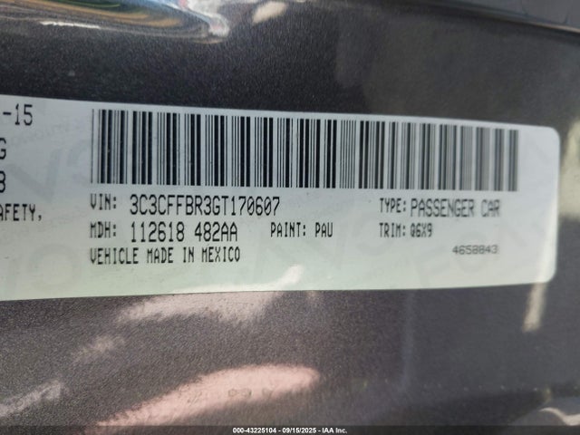 3C3CFFBR3GT170607 Fiat 2016