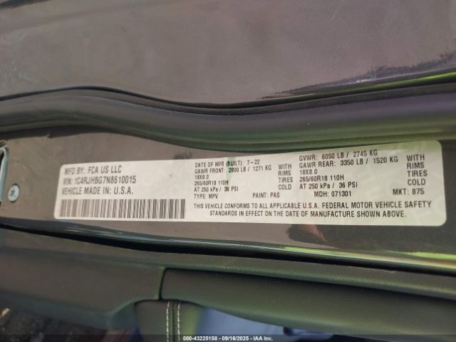 2022 JEEP GRAND CHEROKEE 1C4RJHBG7N8610015 Photo 8