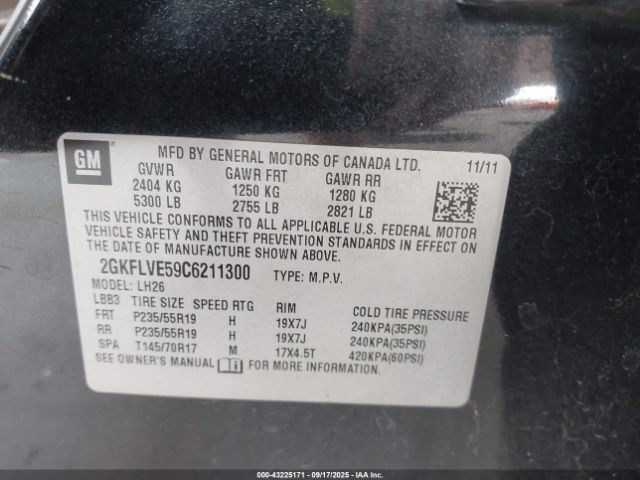 2012 GMC TERRAIN 2GKFLVE59C6211300 Photo 8