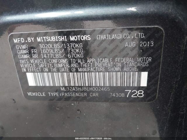 2014 MITSUBISHI MIRAGE ML32A3HJ8EH002465 Photo 8