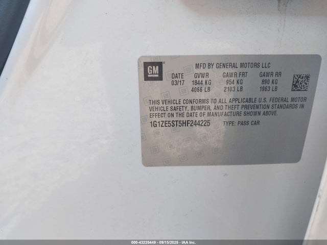 2017 CHEVROLET MALIBU 1G1ZE5ST5HF244225 Photo 8