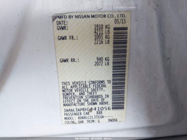 1N4AL3AP8FC441056 Nissan Altima