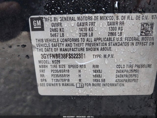2015 CADILLAC SRX 3GYFNBE38FS522381 Photo 8