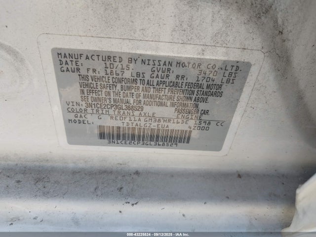 Nissan VERSA NOTE 2016 3N1CE2CP3GL368529 Image 9