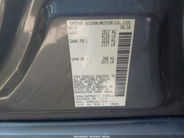 1N4AL3AP3GN373061 Nissan 2016