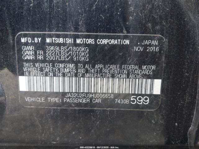 2017 MITSUBISHI LANCER JA32U2FU9HU006658 Photo 8